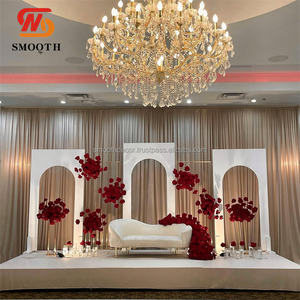 ฉากหลังงานแต่งงานทรงสี่เหลี่ยมผืนผ้าสแตนเลสสีทอง/เงินแบบเรียบหรู พร้อมดีไซน์กระจกเงาสำหรับตกแต่งงานอีเว้นท์ - Product Image 5