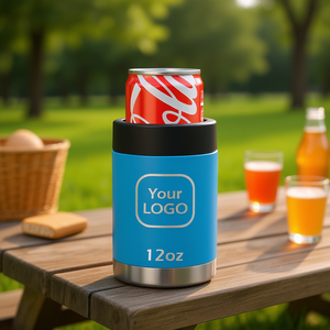 Hipdeer Can <b>Cooler</b> 12oz Stainless Steel Double Wall Vacuum Insulated Beer Beverage <b>Cooler</b> With Custom Logo For Outdoor Use - Product Image 2
