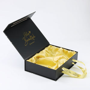 Boîtes rigides en carton marbré en matériaux recyclés personnalisés Poignées en ruban Laminage brillant Tiroir coulissant Boîte cadeau de luxe - Product Image 4