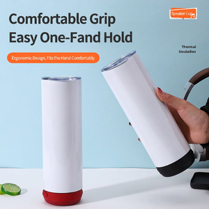 Vaso inteligente con altavoz Bluetooth, de acero inoxidable, con doble pared y aislamiento al vacío, para sublimación, taza de viaje para coche. - Product Image 3