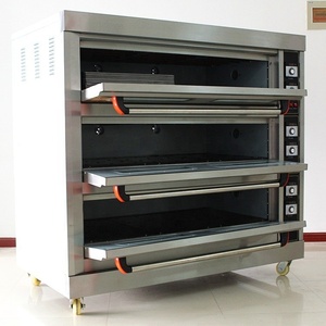 Oven panggang baja tahan karat 3 dek 9, peralatan memanggang roti tahan suhu tinggi - Product Image 2