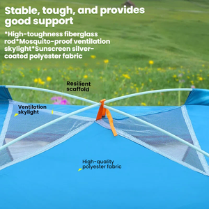 屋外全自動厚さ1ベッドルーム4シーズンテント2人シングルダブル折りたたみポータブル用 - Product Image 2