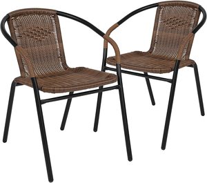 Stackable Wood Rattan Bistro Balcony Wicker <strong>Ratan</strong> Peacock Patio Arm <strong>Chair</strong> Outdoor <strong>Dinning</strong> Dining Cane Rattan <strong>Chair</strong> with Arms - Product Image 1