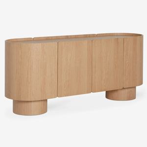 ตู้เก็บของสไตล์ฝรั่งเศส ตู้ไซด์บอร์ดไม้โค้งสไตล์นอร์ดิกสำหรับห้องนั่งเล่น - Product Image 1