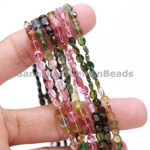 Cuentas de turmalina multicolor facetadas ovaladas, cuentas de turmalina de grado superior, 15 hebras para la fabricación de joyas, cuentas de turmalina al por mayor, regalo para mujeres. - Product Image 5