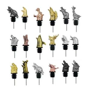Tùy Chỉnh Động Vật Rồng Thanh Tốc Độ <span class=keywords><strong>Pourer</strong></span> Thép Không Gỉ Rượu Chai Rượu Đổ Spout Rượu Vang Dispenser Bắn Rượu Vang Aerator <span class=keywords><strong>Pourer</strong></span> - Product Image 1