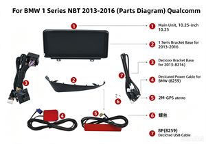 Écran de navigation GPS sans fil 10,25 pouces HD double système Android pour autoradio multimédia BMW Série 1 NBT 2013-2016 - Product Image 3
