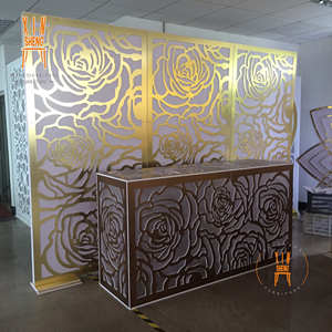Rose Nieuwste Patroon Wit Pvc Gesneden Hoge Ontwerp Moderne Podium Bruiloft Bloem Achtergrond Panelen Muur - Product Image 4