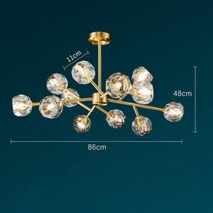 Modern Minimalist Elegant Copper Crystal <b>Chandelier</b> Postmodern Luxury Light Fixture for <b>Living</b> <b>Room</b> Dining <b>Room</b> Bedroom - Product Image 2