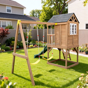 Juego de juegos para jardín de primavera, tobogán para niños pequeños y columpio de plástico con aro de baloncesto de metal y accesorios de aleación - Product Image 6