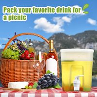Distributeur de boissons en plastique de grande capacité 3L avec robinet, seau à eau chaude et froide avec couvercle, bouilloire distributeur de boissons pour réfrigérateur