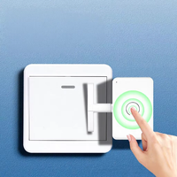 Interrupteur à télécommande sans fil pour dortoirs et chambres louées avec éclairage automatique marche/arrêt et pile CR2025