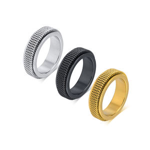 Minimalista Vintage Banhado A Ouro Casamento Casal Anéis Unisex Aço Inoxidável Homens Promessa Dedos Anel Conjuntos Personalizado Gravado Meninos - Product Image 1