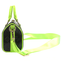 Sac à main baril pour femme en cuir PU verni colorblock, sac Boston à poignée supérieure gaufrée GF avec bandoulière amovible, disponible en plusieurs couleurs