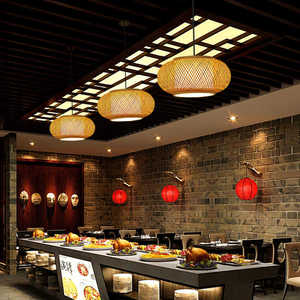 China Art Natural Weave Modern Rattan Pendant <strong>Light</strong> Lantern Ceiling <strong>Light</strong> For Parlor Restaurant Bar Cafe Home Decor <strong>Lighting</strong> - Product Image 4