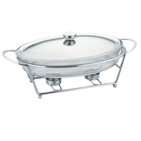 Fournitures de restaurant indien Mini chauffe-plats en acier inoxydable économique Table portable Chauffe-plats ovale non électrique