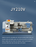 Jy 210V Draagbare Mini Horizontale Metalen Draaibank Machine 220V Thuisgebruik Apparatuur Bt40 Spindel Taper Licht
