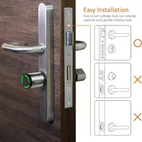Serrure de porte électronique Euro étanche IP66 avec application TTLock, en acier/bois/laiton/acier inoxydable, serrure à cylindre intelligente avec carte IC