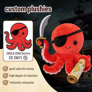 Poulpe pirate personnalisé en gros, peluche douce pour décoration sur le thème des pirates et approvisionnement en vrac - Product Image 1