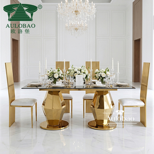 Stainless Steel Modern Rectangular Wedding Sweetheart Dining <b>Table</b> for Hotel & Outdoor Use - Product Image 2