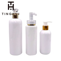 Bouteille en plastique PET de luxe 100ml 250ml 300ml 500ml pour soins de la peau, shampoing, après-shampoing, lotion corporelle vide avec pompe et bouchon à vis