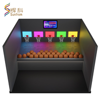 Jeu de tir au basket interactif avec panier LED, tableau de scores multi-joueurs, équipement commercial pour parcs d'attractions