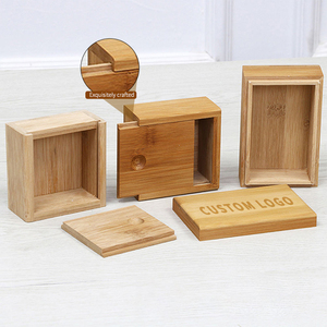 Hộp gỗ tre nguyên khối hình dạng khác nhau, hộp đựng quà tặng, hộp đựng đồ trang sức, hộp đóng gói có nắp kéo - Product Image 6