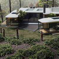 Space Capsule Fast-Construcred Steel Container Houses Waterproof Hotel and Houseboat Eco-Friendly Green Alternative for Life
