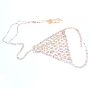 クリスタルひも & オープンパンティボディチェーンラインストーン付きセクシーホットヒップチェーンジュエリービッグ女性用フリーサイズランジェリー - Product Image 6