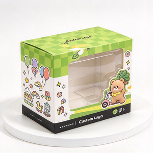 Caja de Regalo de Cartón Rígido Personalizada, Embalaje Cuadrado de Cartón con Ventana Transparente de PVC, Impresión UV para Juguetes y Manualidades - Product Image 1