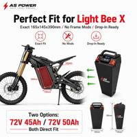 بطارية مخصصة لدراجة Sur-Ron Light Bee X بقوة 72 فولت وسعة 50 أمبير في الساعة و3600 واط ساعة، حزمة بطارية ليثيوم طويلة المدى قابلة للترقية سهلة التركيب