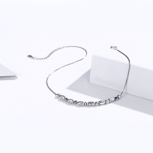 Chaîne de <span class=keywords><strong>cheville</strong></span> en <span class=keywords><strong>argent</strong></span>, perles du style européen, ornements du pied simples, chaîne élégante S925 - Product Image 3