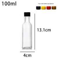 Botol Kaca Heksagonal FLINT Desain Baru 100ml dengan Tutup Sekrup Perak PP18 untuk Botol Bumbu & Minyak Saus