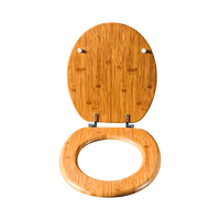 Housse de siège de toilette en feuille de PVC et bambou au design moderne Charnière ronde en alliage de zinc populaire en gros