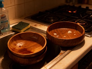 Ensemble de 2 saladiers en <span class=keywords><strong>bois</strong></span> d'acacia - Bols de service en <span class=keywords><strong>bois</strong></span> naturel de 8 pouces pour pâtes, fruits et açaï - Product Image 6