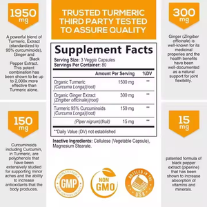 OEM ekstrak akar kunyit <span class=keywords><strong>95</strong></span>% suplemen kapsul Kurkumin - Product Image 4