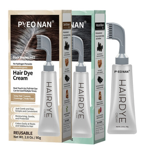 Tinte para el Cabello de Origen Vegetal, Permanente, Natural, Sin Amoníaco, para Hombres, Cubre Canas, Color Negro y Marrón, Fabricación en China (OEM) - Product Image 1