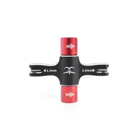 Clé à molette TransTEC M5 Quad avec outil à roulement unidirectionnel intégré, tournevis 1,5 mm/2 mm pour dégagement d'hélice et moteur de drone de course RC FPV en métal