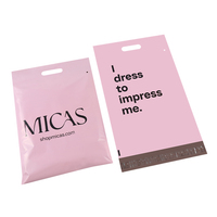 Sac d'expédition recyclable pour coursier, robuste, à fermeture sécurisée, avec poignée en plastique rose, pour envoi postal, avec logo