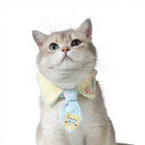 Huayuanmiao Xiaoyuan Bavaglino per Animali Domestici a Tema Cartone Animato SpongeBob SquarePants & Best Friend, Asciugamano per la Saliva, Papillon per Cani, Poliestere per Gatti, Per Tutte le Stagioni - Product Image 1