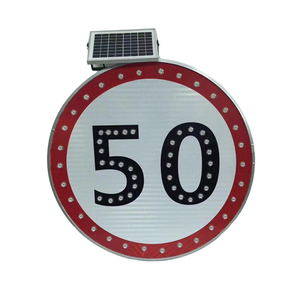 Señal de Tráfico LED Solar de 450MM 600MM 800MM, 93 LED, Placa de Aluminio, Película Reflectante 3M, Iluminación <span class=keywords><strong>para</strong></span> Tráfico Vial - Product Image 1