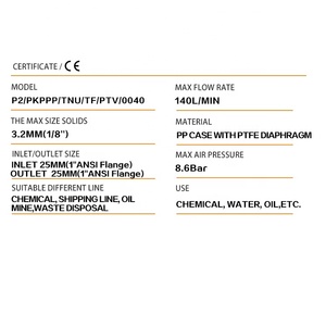Pompe à diaphragme pneumatique en plastique <span class=keywords><strong>Wilden</strong></span> <span class=keywords><strong>P2</strong></span> d'origine, modèle <span class=keywords><strong>P2</strong></span>/PKPPP/TNU/TF/PTV/0040 - Product Image 4