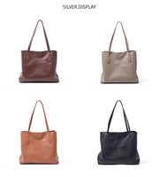 Sacs fourre-tout et sacs à bandoulière personnalisés pour femmes, en cuir véritable tanné végétal, grande capacité, style rétro, portables, avec fermeture ouverte et chaînes
