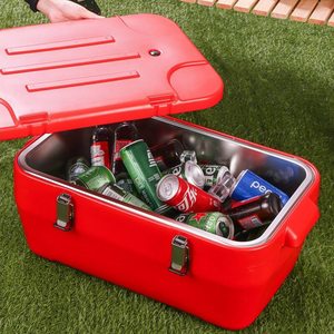 業務用保温保冷フードウォーマーボックス 長方形 ステンレス製 断熱フードコンテナ 蓋付き ロッククリップ付き - Product Image 5