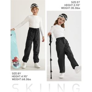 Pantalones de nieve Qbk para niños pequeños, pantalones de esquí impermeables con forro polar para niños y niñas, unisex - Product Image 2
