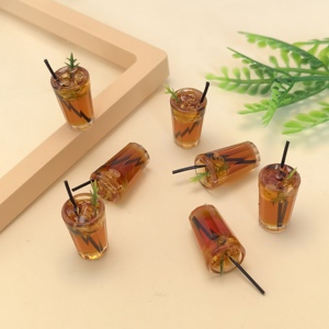 Set di Bevande Ghiacciate in Miniatura, Tè Nero Ghiacciato e <span class=keywords><strong>Americano</strong></span> Ghiacciato Realistici in Resina per Casa delle Bambole in Scala 1:12, per Diorami e Hobbisti Adulti - Product Image 3