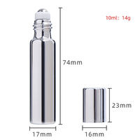Haute qualité Or Argent UV Revêtement Rouleau Bouteille 10ml Roll On Bouteille Bouteille De Parfum En Verre Avec Boule En Acier Inoxydable