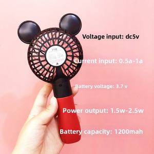 Ventilador Portátil OEM <span class=keywords><strong>de</strong></span> 600 mAh, Diseño <span class=keywords><strong>de</strong></span> <span class=keywords><strong>Mickey</strong></span> y Minnie, <span class=keywords><strong>de</strong></span> Plástico, Bonito, Recargable por USB, Mini Ventilador <span class=keywords><strong>de</strong></span> Escritorio para Oficina, para Estudiantes - Product Image 3