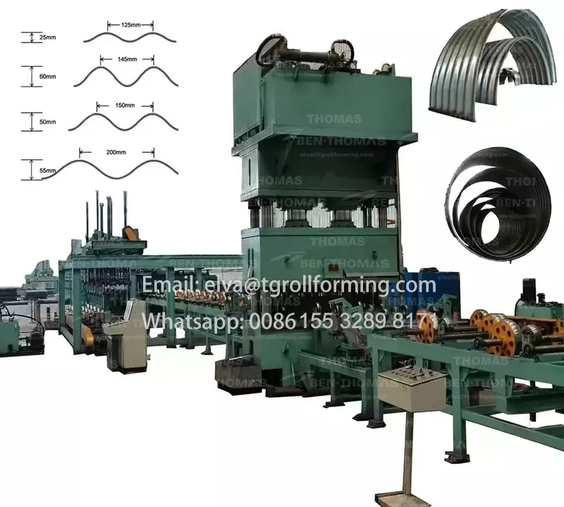 Customized overlapped corrugated steel pipe mill