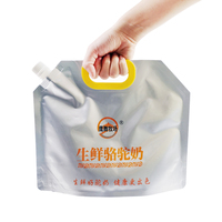 Speciaal gevormde beveiligde gravure bedrukte staande pouch zak met uitgietmondje, aluminiumfolie gelamineerd, vochtbestendig, voor vloeibare vruchten